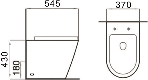 Inter Ceramic set: podna WC školjka bez ruba sa soft close WC daskom 37x43x54.5cm, porculan/duroplast bijela