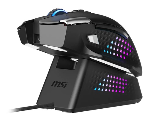MSI Versa Pro W + Mouse Dock Pro, bežični optički miš, 26000 DPI, crni, S12-4301370-CLA