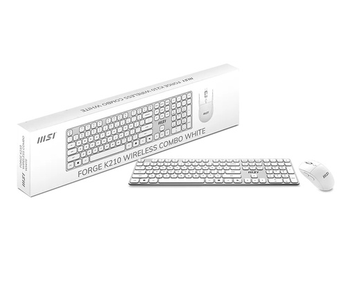 MSI Forge K210 W Combo US, bežična tipkovnica + miš, USB receiver, bijela (S11-43US319-Y92)