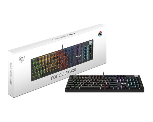 MSI Forge GK320 Red, Red switch, US layout, žičana tipkovnica, crna, S11-04US2F1-HH9