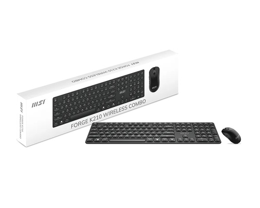 MSI Forge K210 W Combo US, bežična tipkovnica + miš, USB receiver, crna (S11-43US221-Y92)