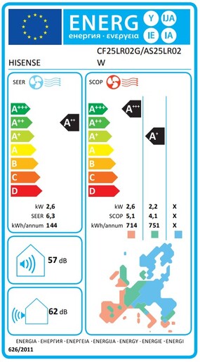 Hisense klima uređaj Expert Smart CF25LR02G/AS25LR02W 52,6kW + WIFI