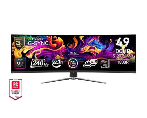 MSI 49" gaming monitor MPG 491CQPX QD-OLED, DQHD, 240Hz, QD-OLED