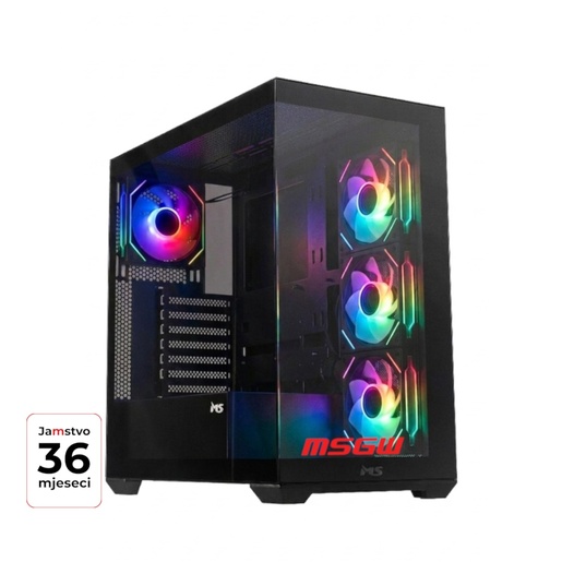MSGW Gamer R5 a126, AMD Ryzen 5 5600, 16GB RAM, 1000GB SSD, AMD Radeon RX 7600 8GB, FreeDOS, stolno računalo