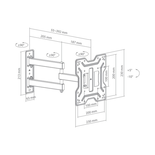 SBOX zidni nosač LCD-423, 23-43", do 30kg, 200x200