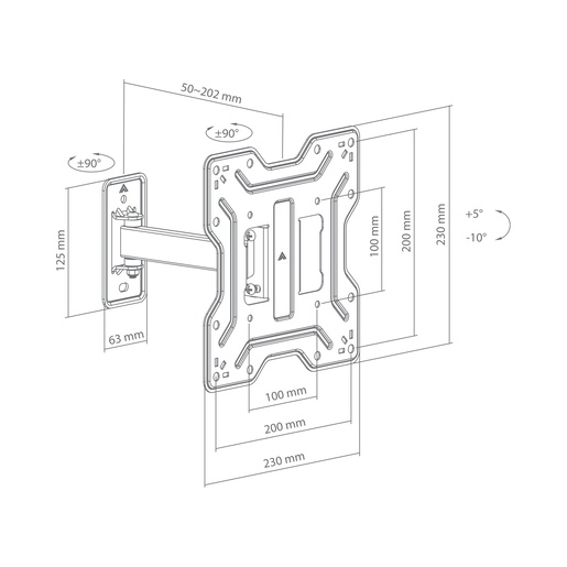 SBOX zidni nosač LCD-421, 23-43", do 30kg, 200x200