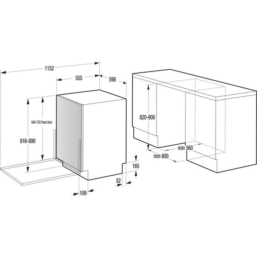 Gorenje ugradbena perilica posuđa GV16D5