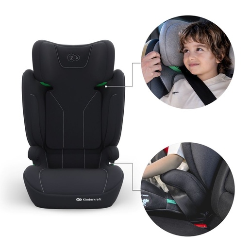 Kinderkraft autosjedalica I-Spark 2 Plus i-Size, 15-36 kg (100-150 cm) bez Isofix-a, Black