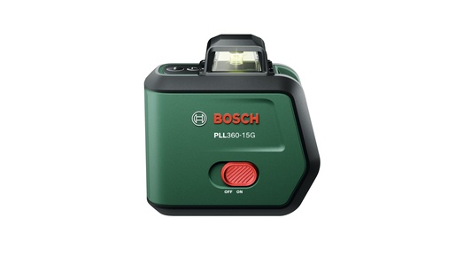 BOSCH aku laserski nivelir set PLL360-15G, li-ion, 500 - 540 nm, 15/30 m + stativ TT120