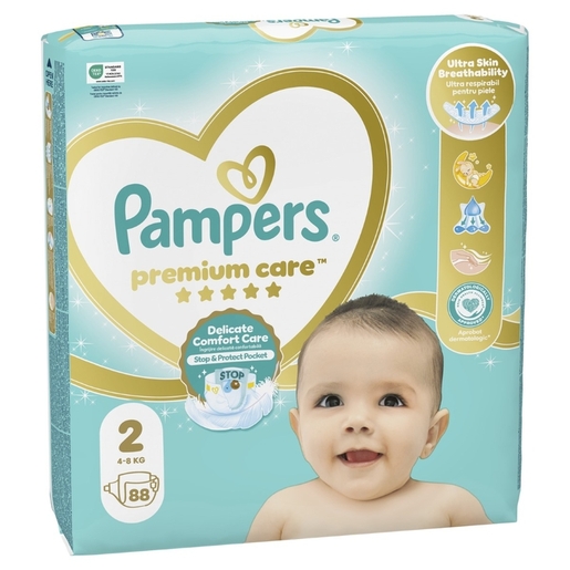 Pampers Premium Care Jumbo Pack pelene, vel. 2, 88 kom