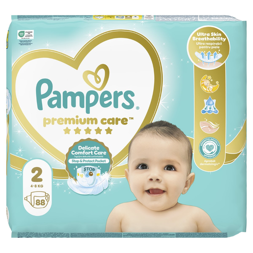 Pampers Premium Care Jumbo Pack pelene, vel. 2, 88 kom