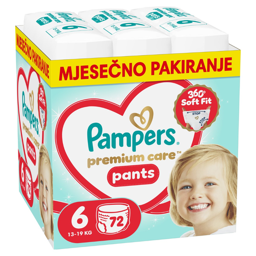 Pampers Premium Care Pants pelene gaćice, vel. 6, 13-19 kg, 72 kom