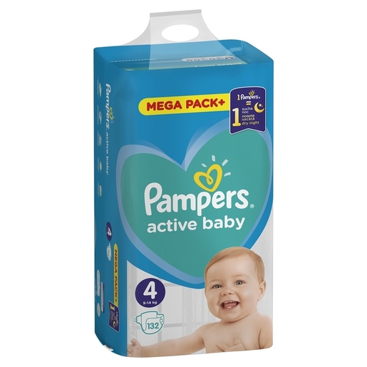 Pampers Active Baby pelene, vel. 4, 9-14 kg, 132 kom