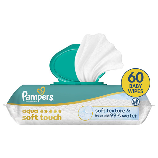 Pampers Aqua Soft Touch vlažne maramice, 60 kom