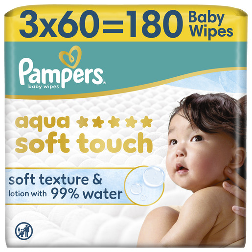 Pampers Aqua Soft Touch vlažne maramice, 180 kom