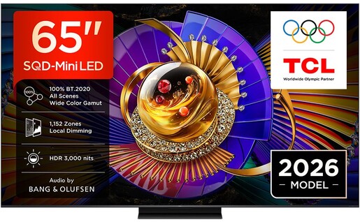 TCL 65" Mini LED TV 65C7L, Premium 4K, Google TV, Dolby Vision IQ, HDR10, Bang & Olufsen audio