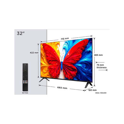 TCL 32" QLED TV 32S5L, FHD, Android TV, Dolby Audio, HDR 10