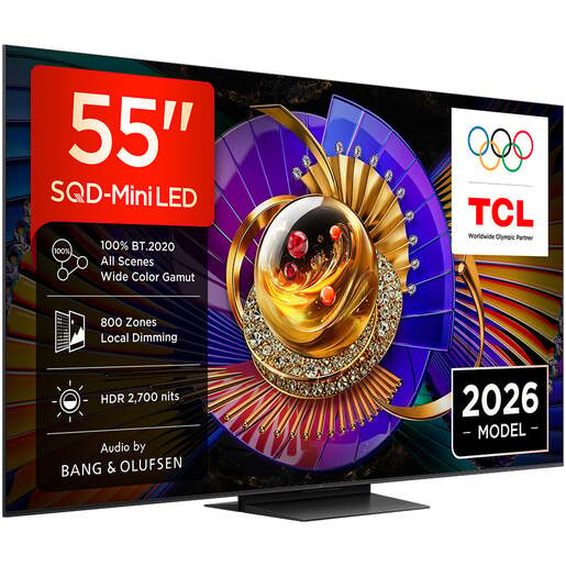 TCL 55" Mini LED TV 55C7L, Premium 4K, Google TV, Dolby Vision IQ, HDR10, Bang & Olufsen audio