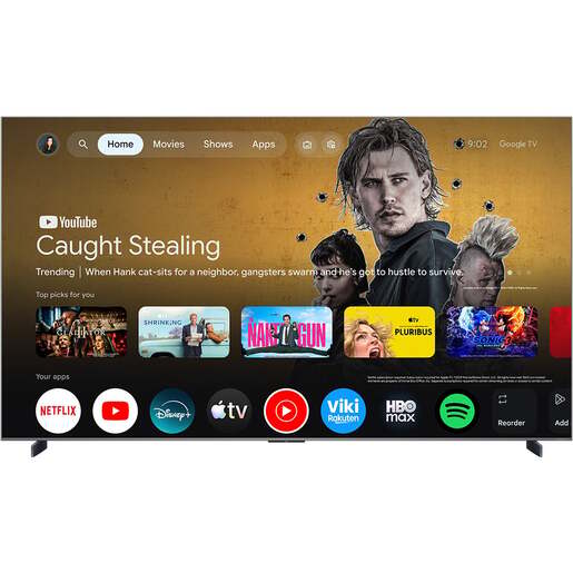 TCL 98" SQD-Mini LED TV 98C8L, Premium 4K, Google TV, Dolby Vision IQ, Dolby Vision Gaming, HDR10+, Bang & Olufsen audio