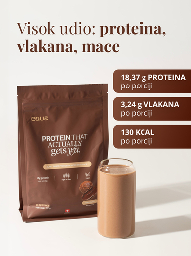 EQUA veganski protein, čokolada, 600g