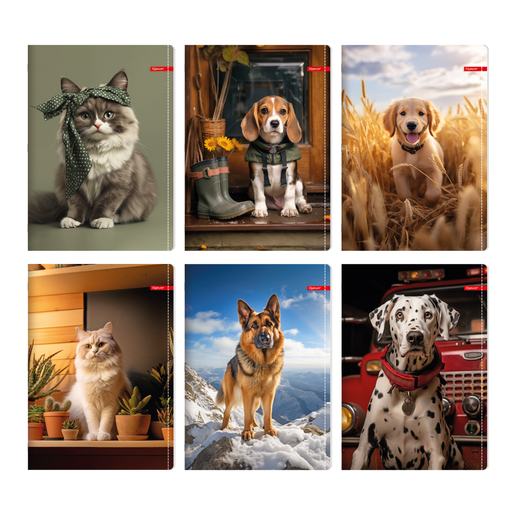 Set bilježnica Ilijanum Pets, A4 linije, 52 listova, meki uvez, 10 KOM