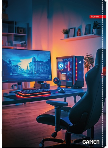 Set bilježnica Ilijanum Gamer, A4 linije, 52 listova, meki uvez, 10 KOM