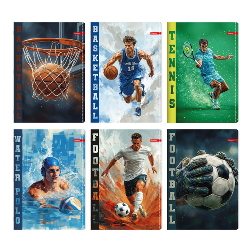 Set bilježnica Ilijanum Sport, A4 linije, 52 listova, meki uvez, 10 KOM