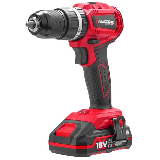 PRAKTIK TOOLS aku udarna bušilica-odvijač PTQ146, 18V FLEXPOWER, 400 - 1400 o/min, 45 Nm, 1x2.0Ah, brushless