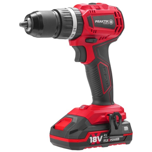 PRAKTIK TOOLS aku udarna bušilica-odvijač PTQ146, 18V FLEXPOWER, 400 - 1400 o/min, 45 Nm, 1x2.0Ah, brushless