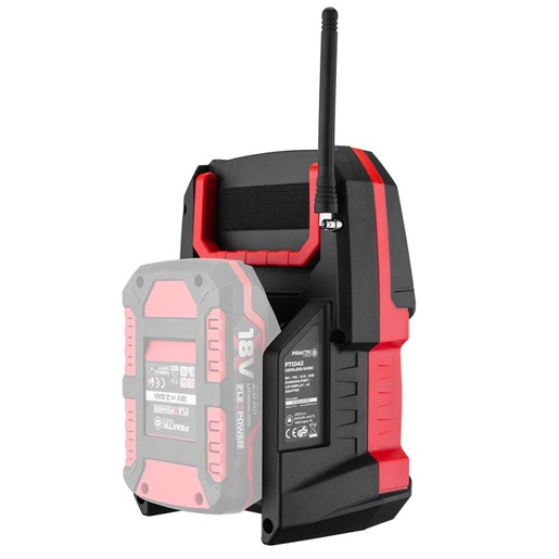 PRAKTIK TOOLS aku radio PTQ142, 18V FLEXPOWER, 8 W, FM, SOLO