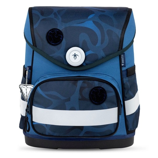 Školska torba, ergonomska, Belmil Compact with Patches Wave Storm