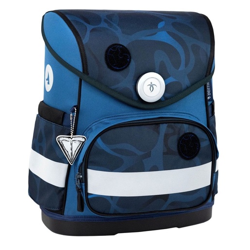 Školska torba, ergonomska, Belmil Compact with Patches Wave Storm