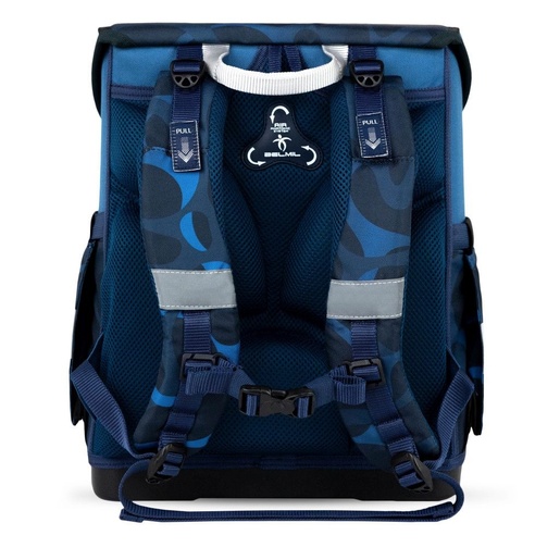 Školska torba, ergonomska, Belmil Compact with Patches Wave Storm
