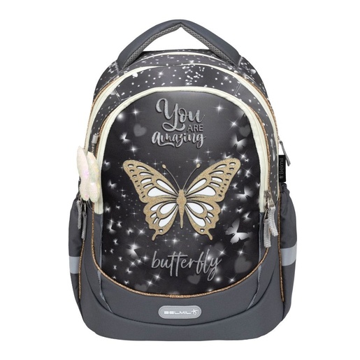Školska torba, ergonomska, Belmil Leisure Starlight Butterfly