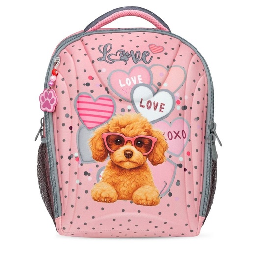 Školska torba, ergonomska, Belmil Sturdy Pink Heart Puppy
