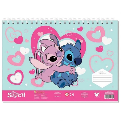Diakakis Stitch blok za crtanje, 40 listova + šablona i naljepnice