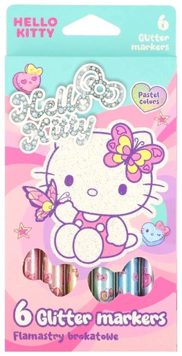 Flomasteri sa šljokicama, Hello Kitty Pastel, 6/1