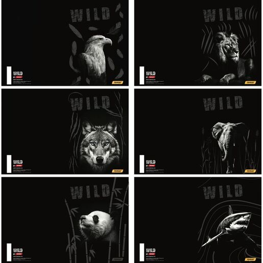 Set bilježnica, Target Animal Wild, A4, geometrija, 52 lista, meki uvez, 10 KOM