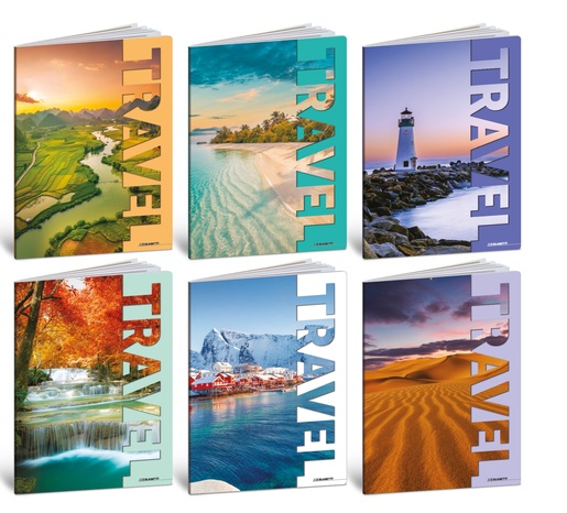 Set bilježnica Travel, A4 linije, 52 lista, meki uvez, 10 KOM