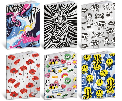 Set bilježnica Gli Imperdibli Effetto Specchio,  A4 linije, 48 listova, meki uvez, 10 KOM