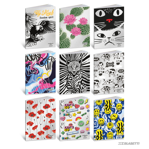 Set bilježnica Gli Imperdibli Effetto Specchio,  A4 linije, 48 listova, meki uvez, 10 KOM
