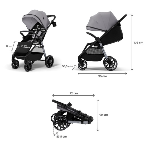 Kinderkraft sportska kolica Grande 2, Grey