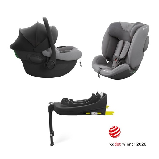Kinderkraft ENDURA 3u1 Modular System (autosjedalice I-LITE + I-FIX ENDURA + baza ENDURA SAFE FX), Grey