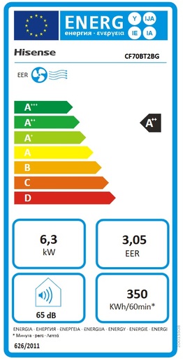 Hisense Inverter klima uređaj CF70BT2BG/AS70BT2BW, 6300 W, Wi-Fi