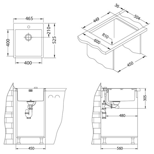 Alveus sudoper PURE 20 QC