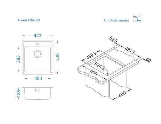 Alveus sudoper ONE 20