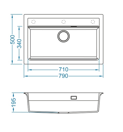 Alveus sudoper ATROX 40 Ivory - A20