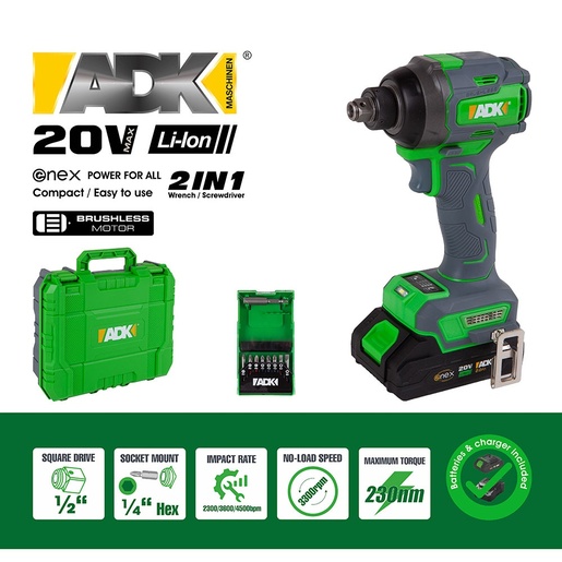 ADK akumulatorski udarni odvijač 20V SF4F110 ENEX 1 x 2.0AH