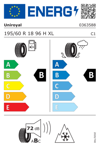 Uniroyal 195/60R18 All season expert 3 XL 96H,Pot: B,Pri: B,Buka: 72dB