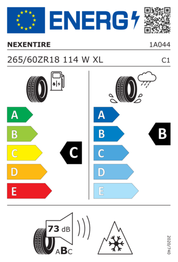 Nexen 265/60R18 Nblue 4 season 2 XL 114W,Pot: C,Pri: B,Buka: 73dB